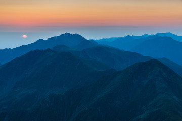 sunrise over the Fagaras Mountains, Southern Carpathians