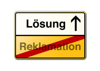 Lösung Reklamation Schild