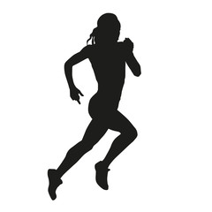 Fototapeta na wymiar Running woman silhouette