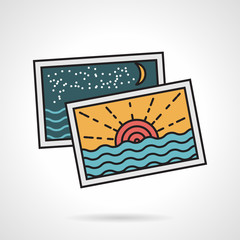 Flat style vector icon for vacations memories