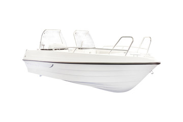 Naklejka premium The image of a motor boat under the white background