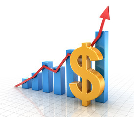 Business chart with dollar symbol and finance concept