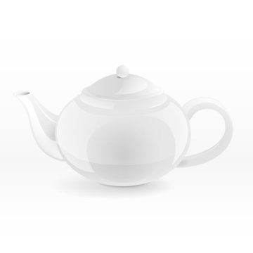 White porcelain teapot