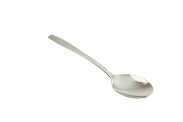 spoon of stainless steel isolated on a white background.