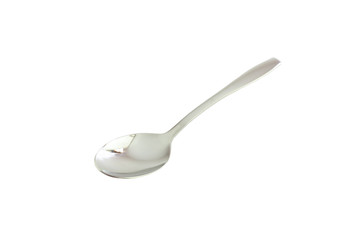 spoon of stainless steel isolated on a white background.