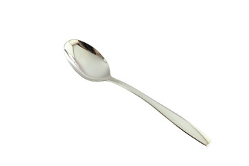 spoon of stainless steel isolated on a white background.