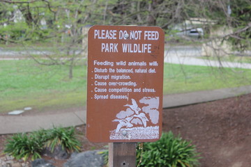Do not feed wildlife sign