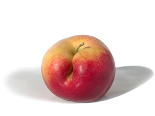 yellow-red apple with a flaw