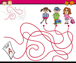 paths or maze cartoon game