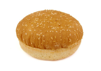 Hamburger bun or bread on a white background