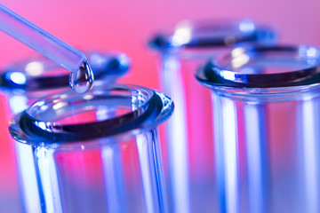 Test tubes closeup.medical glassware..