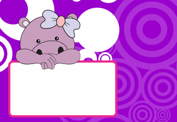 cute baby hippo girl background