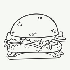 Hand drawn burger
