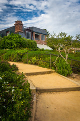 Walkway at Crescent Bay Point Park and a house in Laguna Beach,