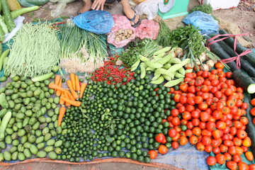 Vegetable sold at traditional market in Vietnam