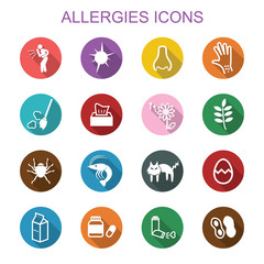 Fototapeta premium allergies long shadow icons