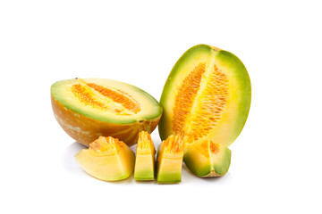 honeydew melon on white background