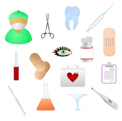 collection of  medical themed icons