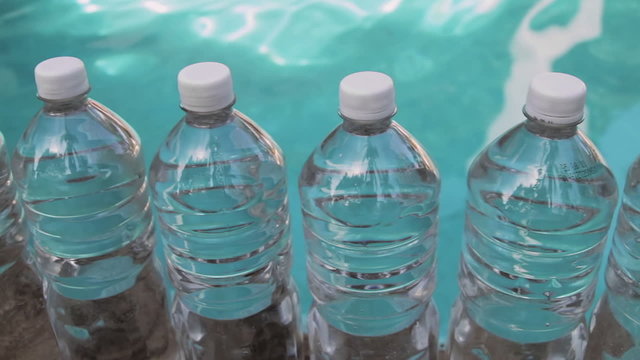 Water Bottles Dolly Shot