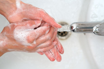 Washing Hands. Cleaning Hands