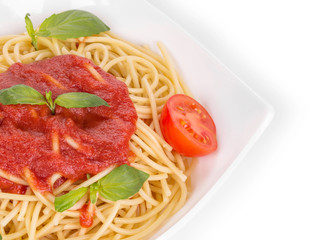 Tagliatelli pasta with tomatoes