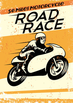 vintage motorcycle racing poster
