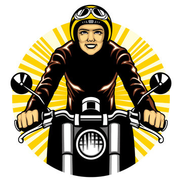 woman ride a motorcycle