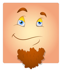 Happy Face with Beard Box Smiley