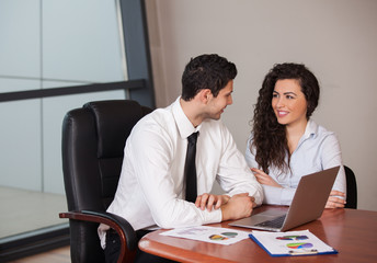 Business people Having Meeting In Modern Office