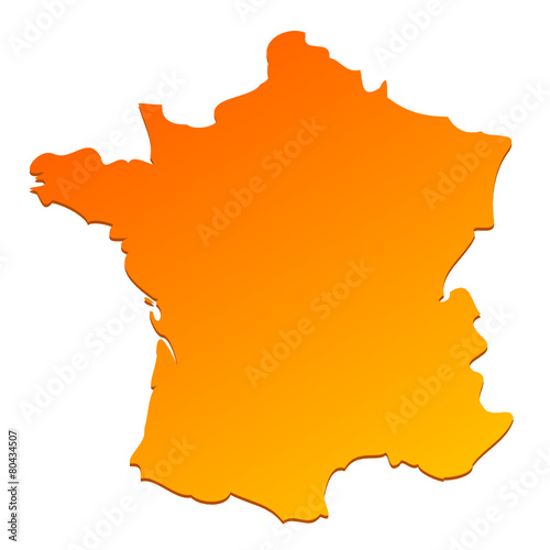 "carte de France orange" fichier vectoriel libre de droits sur la