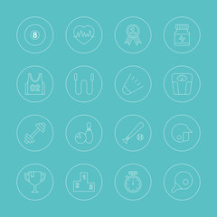 Sport line icon set