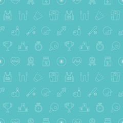 Sport line icon pattern set