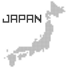 Obraz premium 日本ドット地図(フレーム)