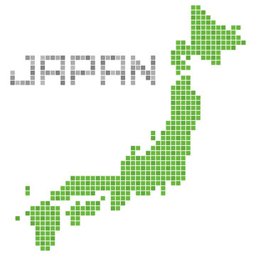 日本ドット地図(グリーン)