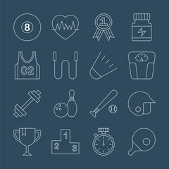 Sport line icon set