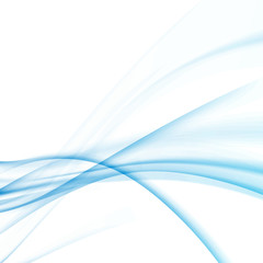 Blue abstract swoosh wave layout with lines