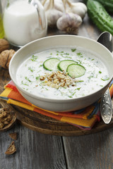 Tarator, bulgarian sour milk soup
