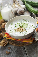 Tarator, bulgarian sour milk soup