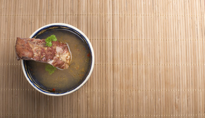 Vegetable soup with smoked meat