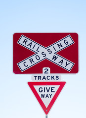 railway crossing sign