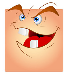 Happy Naughty Smile Cartoon Box Smiley