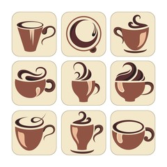 Coffee cup vector set