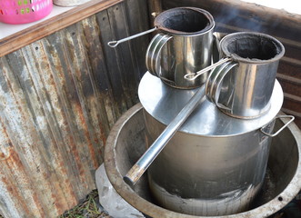 Thai boiled water pot on stove