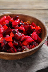 Delicious winter salad in a bowl