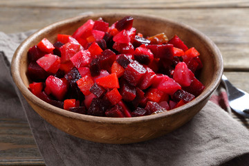 Nutritionally beetroot salad in a bowl