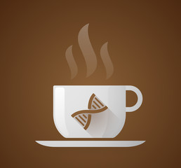 Coffee cup with a DNA sign