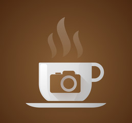 Coffee cup with a photo camera