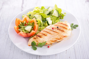 chicken breast and salad