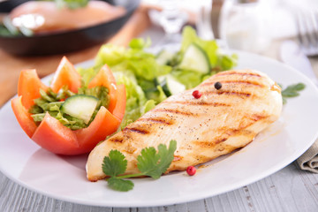 chicken breast and salad