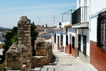 Castle battlements and townhouses, Cabra, Spain. © arenaphotouk